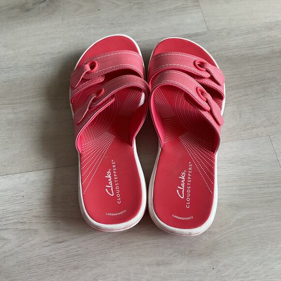 Clarks Cloudsteppers Breeze Maye Womens Strappy Sandals Pink and White Size 8 - Picture 7 of 12
